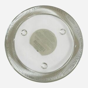 Pier One Large Clear Bubble Round Glass Candle Base Holder Set of 2 NWT